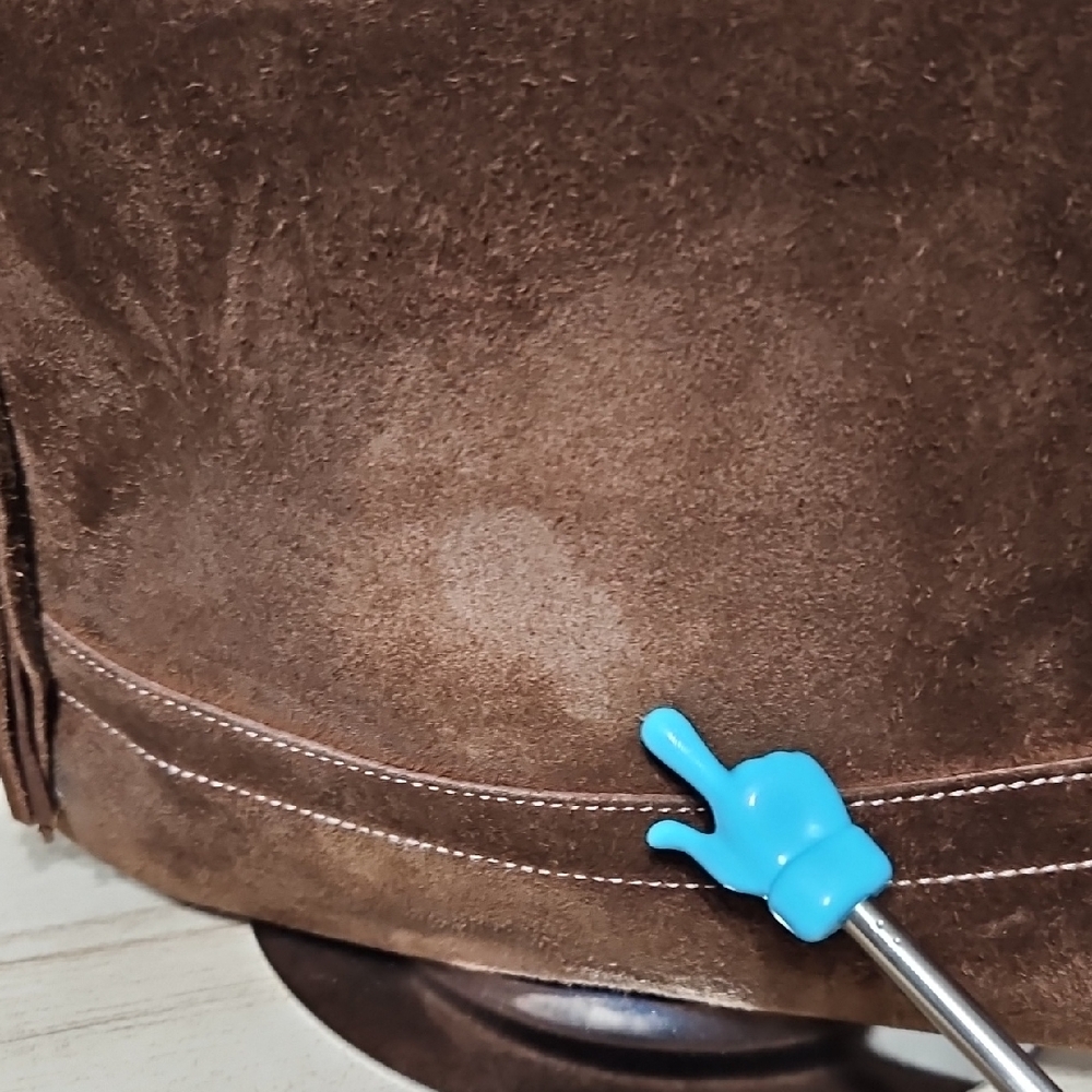 Coach REHAB Dark Brown Suede Bag Crossbody with Tassel - Picture 2 of 13